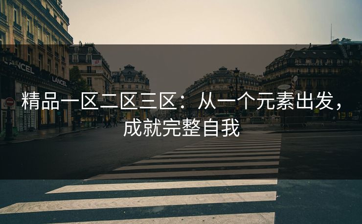 精品一区二区三区:从一个元素出发,成就完整自我 精品一区二区三区:从一个元素出发,成就完整自我