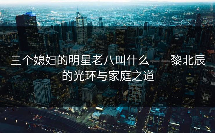 三个媳妇的明星老八叫什么——黎北辰的光环与家庭之道